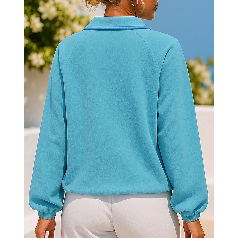 Women's Casual Pullover Tops Polar Fleece Sweatshirt with Pockets Long Sleeve Top Athleisure Patchwork Fashion Warm Outdoor Travel Sports Sportswear Activewear Black White Pink2