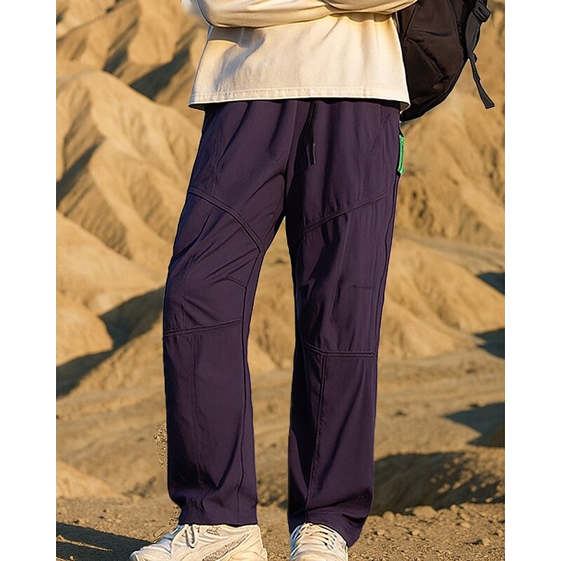 Men's Hiking Pants Trousers Softshell Pants Outdoor Regular Fit Waterproof Windproof Bottoms Pocket Black Purple Camping / Hiking Running S M L XL XXL - Main Image