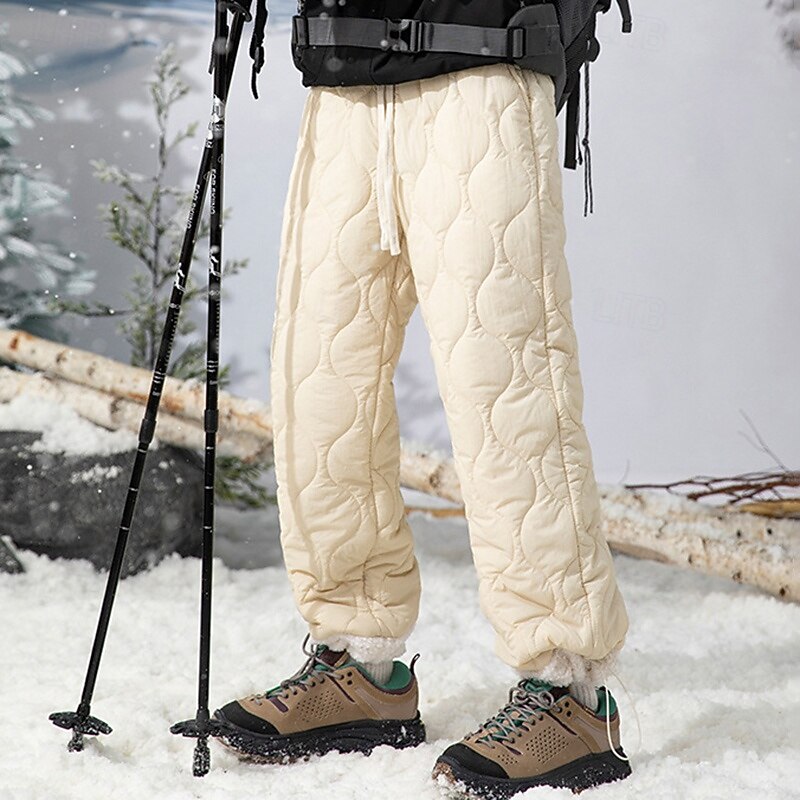 Men's Ski Down Pants Fleece Pants Thermal Pants Winter Outdoor Regular Fit Waterproof Windproof Bottoms Drawstring Pocket Blue Green Camping / Hiking Winter Sports Running S M L XL XXL4