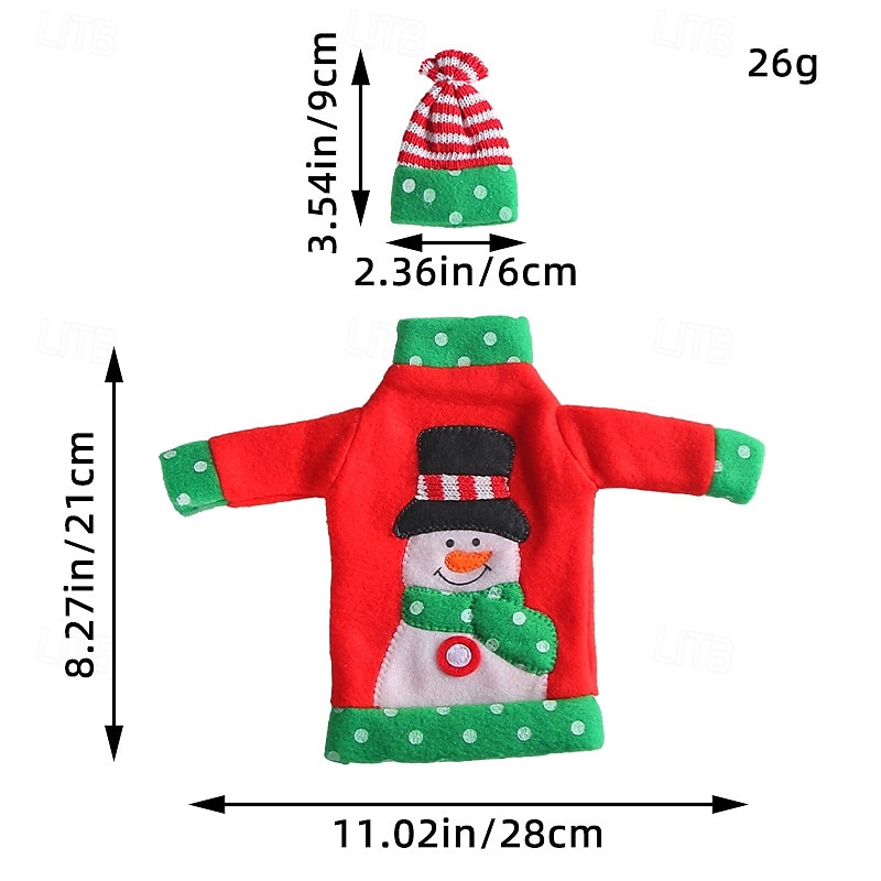 Christmas Stocking New Snowman Wine Bottle Cover Festive Holiday Red Wine Sleeve Furniture Table Christmas Decoration Perfect Seasonal Party Display Accessory3