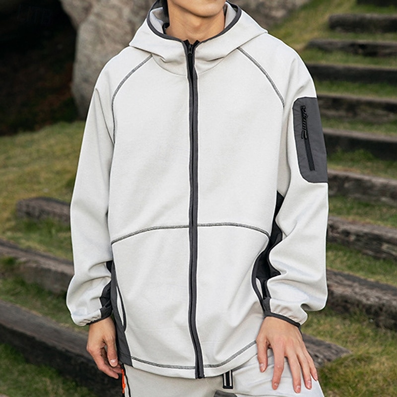 Men's Outdoor Jacket Hiking Jacket Sport Jacket Outdoor Quick Dry Hiking Outfits Hiking Clothes Spring Autumn / Fall Top Camping / Hiking / Caving Running Black White Khaki