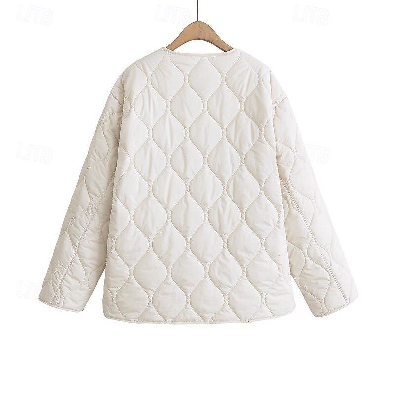 Women's Winter Jacket Coat Warm Comfortable Tie Front Fashion Modern Casual Plain Going out Weekend Cardigan Regular V Neck Regular Fit Long Sleeve Outerwear Black Beige Winter4