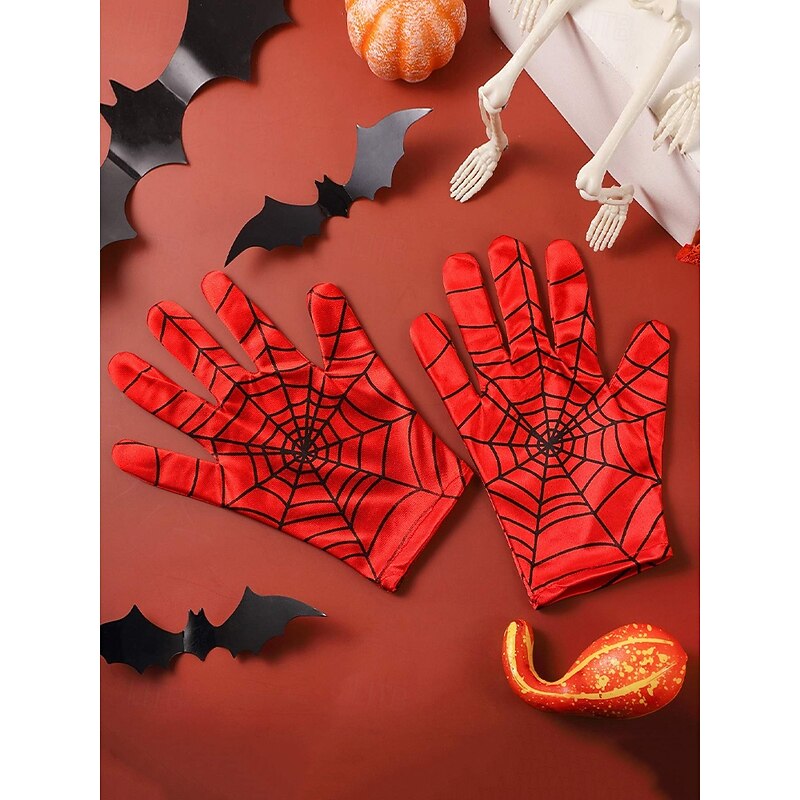Men's Halloween Spider Web Gloves – Stretchy Cosplay Costume Accessory for Party, Role Play and Nightlife4