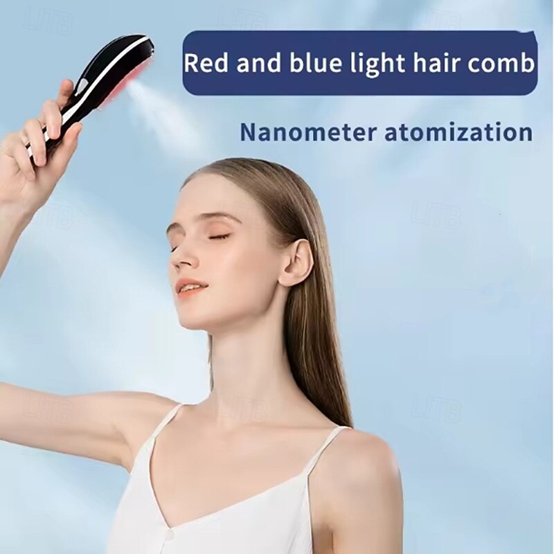 Electric Spray Massage Comb Head Meridian Vibration Massager Red Blue Light Comb Negative Ion Scalp Applicator Anti Hair Loss2