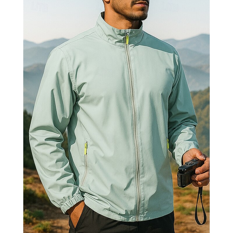 Men's Windbreaker Softshell Jacket Hiking Jacket Outdoor Waterproof Windproof Hiking Outfits Hiking Clothes Spring Autumn / Fall Top Camping / Hiking / Caving Running Black White Yellow3