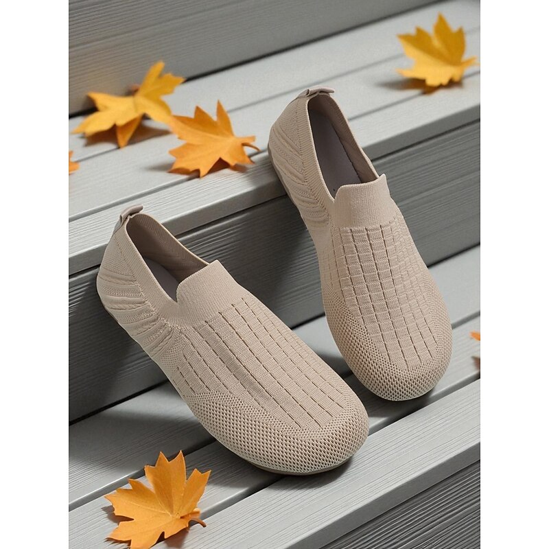 Women's Foldable Flyknit Wide Fit Loafers – Lightweight Breathable Slip-On Barefoot Flats for Travel and Daily Wear4