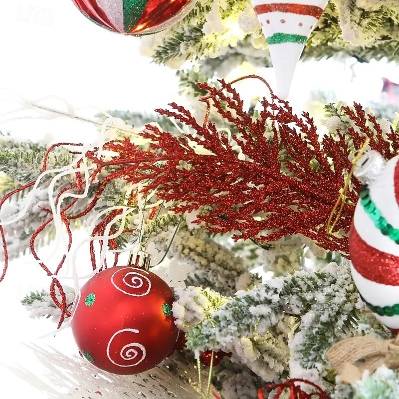 24pcs Artificial Christmas Tree Picks – Sparkling Pine Branch Decorations, Glittery Stems for Christmas Trees, Small Vase Floral Arrangements, Holiday, Wedding, and Party Decor – 14 Inches3