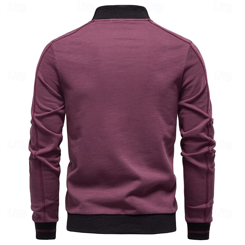 Men's Hoodie Burgundy Navy Blue Dark Gray Hooded Plain Zip Up Color Block Sports & Outdoor Casual Daily Casual Athletic All Seasons Clothing Apparel Hoodies Sweatshirts  Long Sleeve2