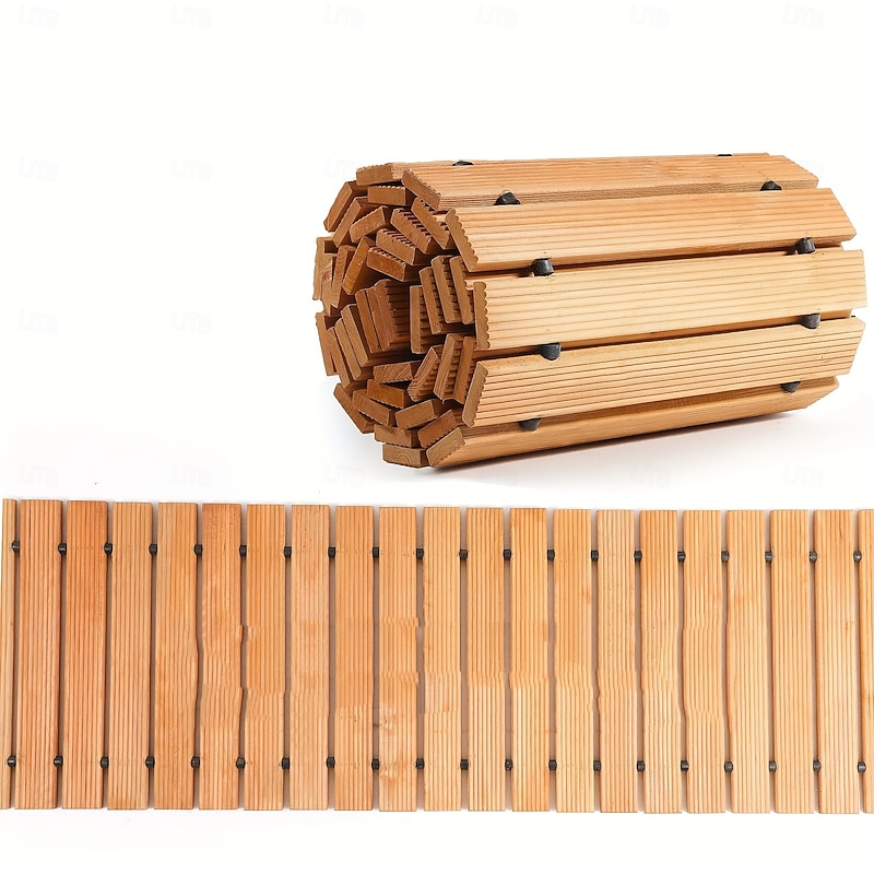 1pc Wooden Garden Pathway - 8ft,  Non-Slip, Handmade, Decorative Walkway for Outdoor Patios, Gardens, Yards, Beach Boardwalks, Weddings & Parties, Christmas, Thanksgiving, Valentine'S Day