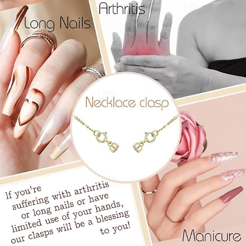 8pcs Strong Magnetic Necklace Clasps and Closures,Gold and Silver Plated Jewelry Clasps Converters for Bracelet Necklaces Chain3