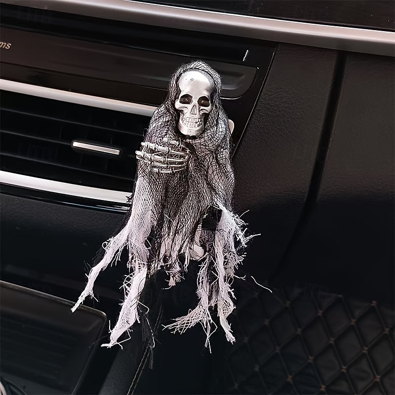 Car Dashboard Ornament Skeleton shaped car air freshener skull shaped design Halloween and gifts aromatherapy atmosphere is the perfect gift for Halloween