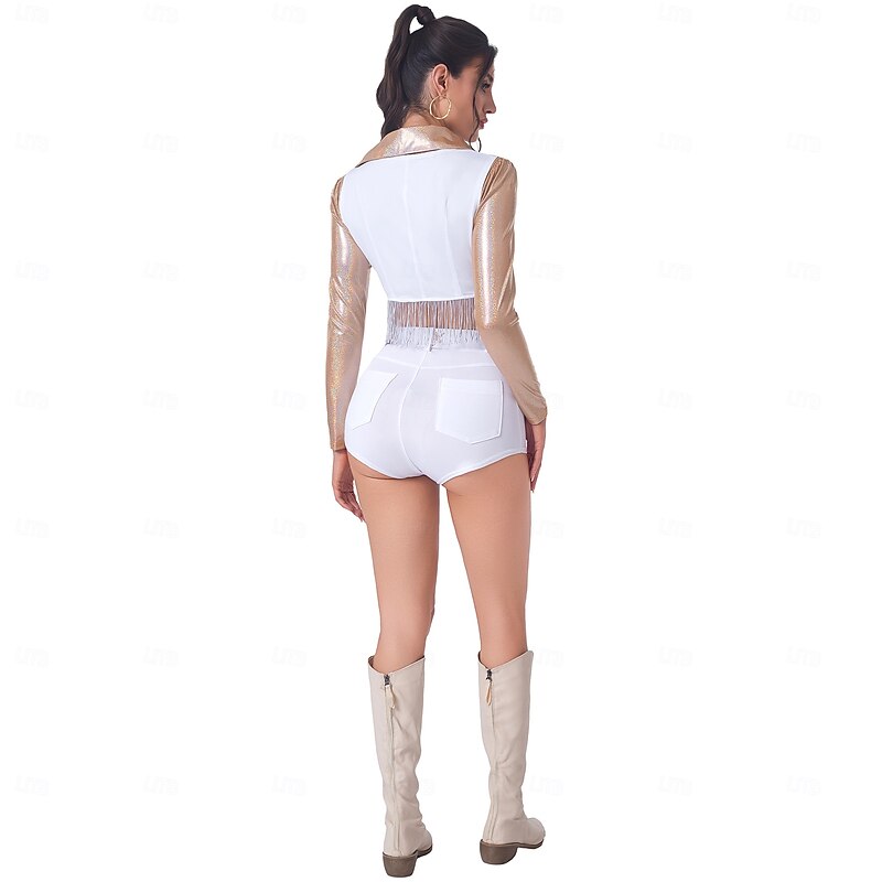 Cheerleader Halloween Outfits Costume Two Piece Set Drag & Glam Star Print Adults' Women's Halloween Carnival Pride Parade Pride Month Easy Halloween Costumes Dress Up4