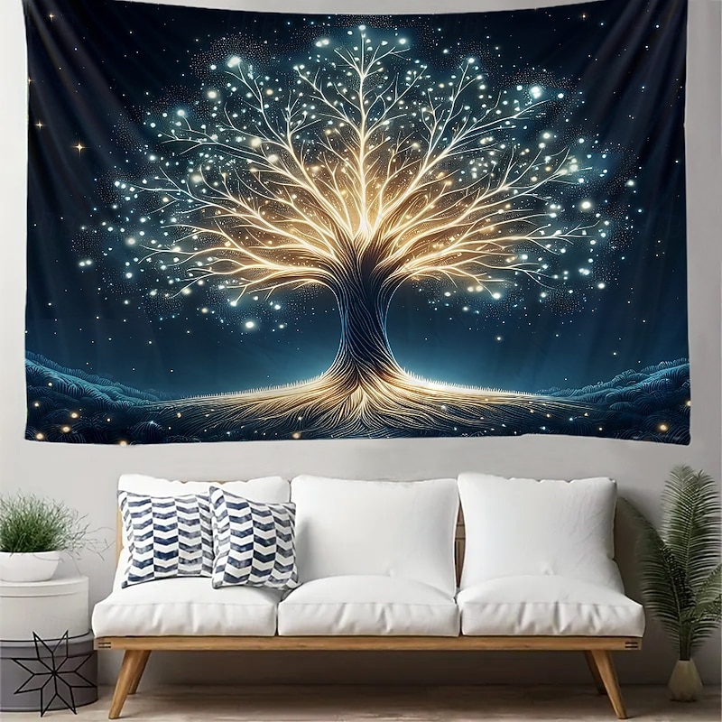Tapestry Blanket Wall Hangings Fairycore Tree of Life Colorful Rustic Cottagecore Mystic Bedroom Living Room Dorm Home Decor3