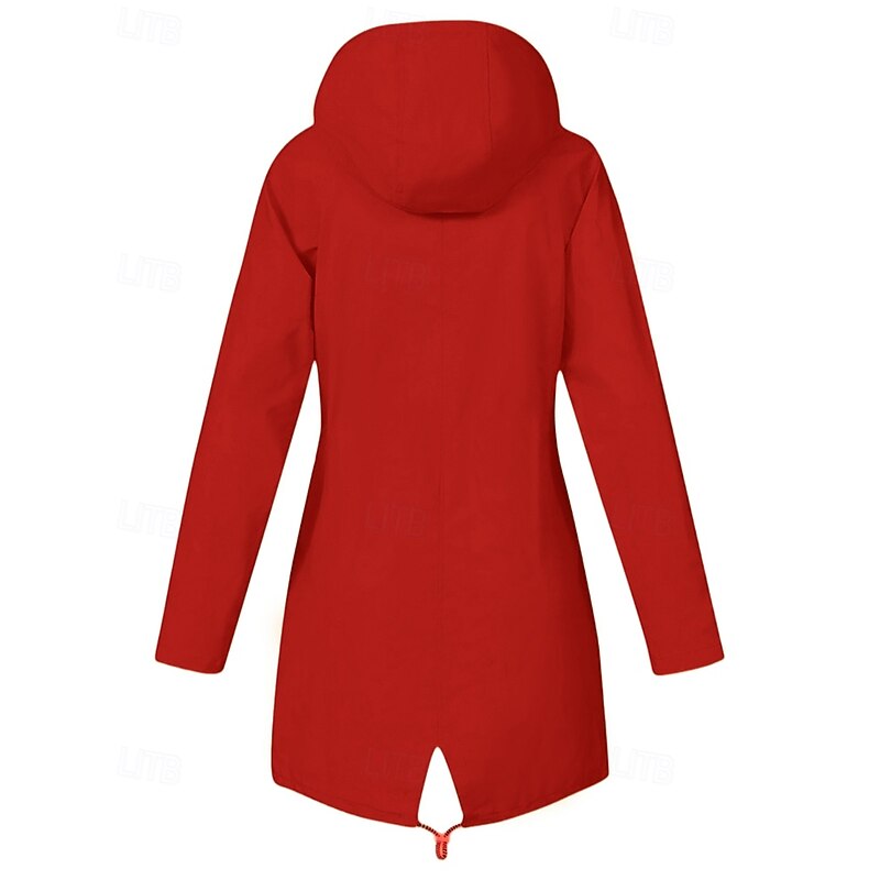 Women's Hoodie Jacket Warm Comfortable Zipper Pocket Fashion Plain Going out Casual Daily Zipper Long Hooded Regular Fit Long Sleeve Outerwear White Yellow Red Fall Winter2