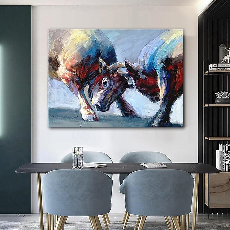 Handmade Oil Painting Canvas Wall Art Decoration Modern Abstract Rhinoceros Animal Elephant for Living Room Home Decor Rolled Frameless Unstretched Painting2