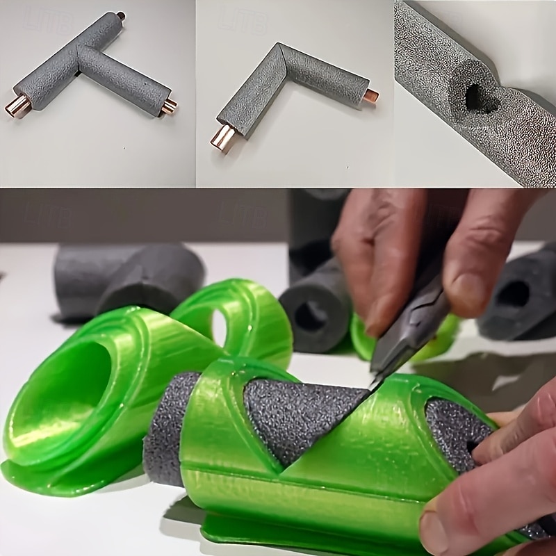 Versatile 3-Pack Plastic Pipe Insulation Cutter Set - Easy Cut Foam Tool for 41mm, 46mm, 53mm Pipes - Residential, Industrial & Commercial Insulation