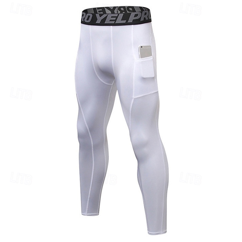 Men's Compression Pants Compression Tights Leggings Sports Baselayer with Pockets High Waist Bottoms Athleisure Gym Workout Fall Quick Dry Gym Basketball Athletic Regular Fit Sportswear Activewear3