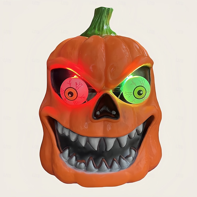 1 Pc 16 * 20CM Halloween horror pumpkin mask glowing makeup funny COS scary props3
