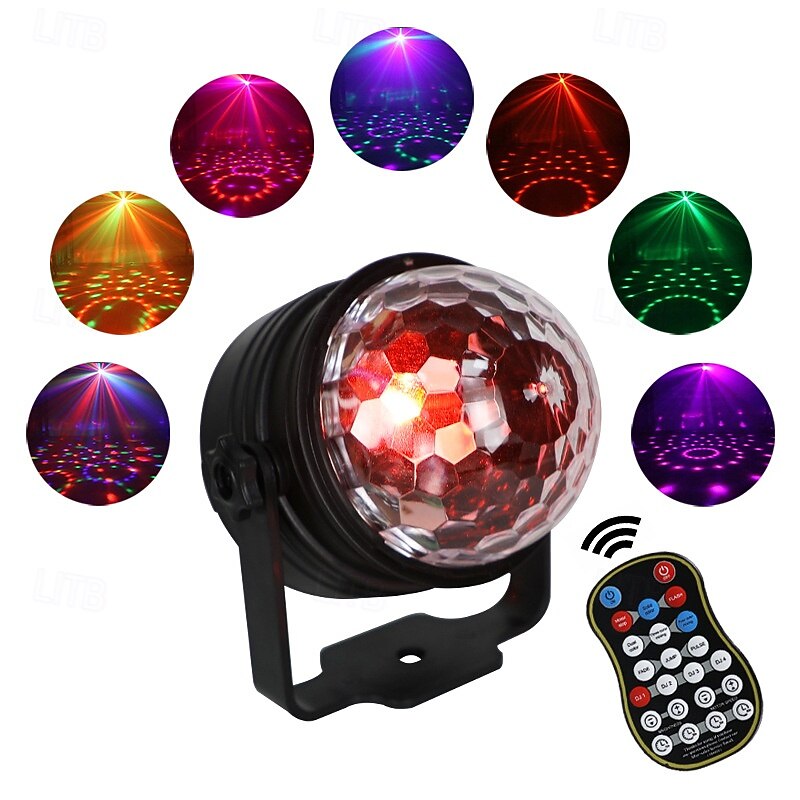 Portable Sound Activated Party Lights Indoor Rechargeable Battery Powered/USB Dj Disco Ball Strobe Lights for Car Room Adults Gifts New Years Eve Party Supplies Christmas Decorations3