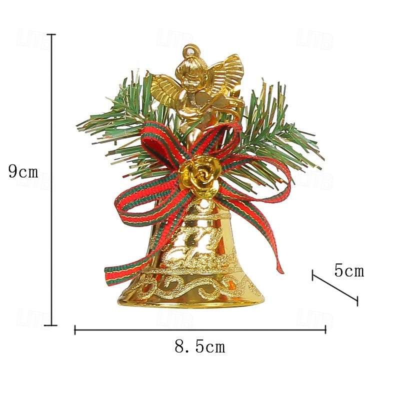 6PCS Christmas Bell Ornaments, Gold Jingle Bells Hanging Decorations for Xmas Tree, Holiday Party, and Home Decor3