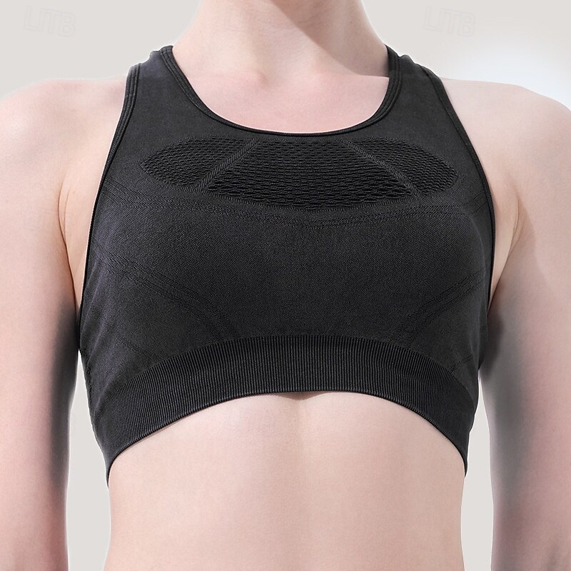 Women's Workout Tank Tops Sports Bra Underwear Medium Support Breathable Seamless Solid Color Sport Activewear Black Blue Gym Workout Athletic3