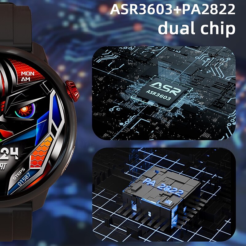 LOKMAT SKY GT Smart Watch 1.43 inch 4G LTE Cellular Smartwatch Phone 3G 4G Bluetooth Pedometer Call Reminder Activity Tracker Compatible with Android iOS Women Men GPS Long Standby Hands-Free Calls4