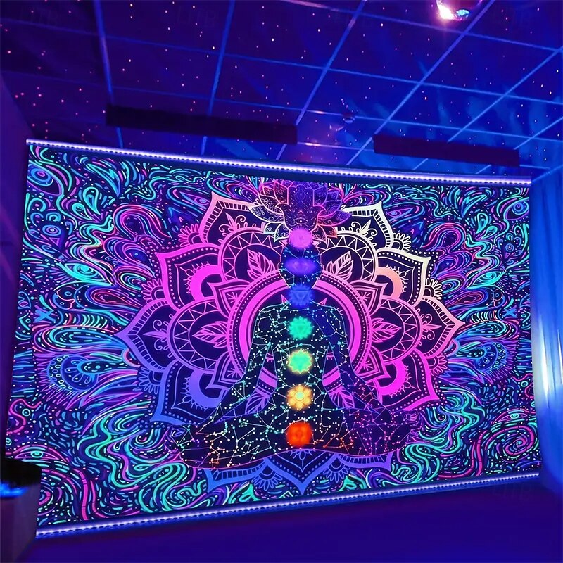 Tapestry Blanket Wall Hangings Seven Chakra Yoga Meditation Flower Chakra Ethnic Colorful Fantasy Bedroom Living Room Dorm Home Decor2