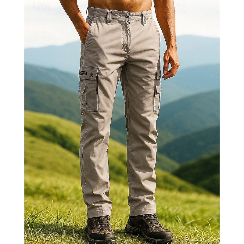 Men's Cargo Pants Hiking Pants Trousers Outdoor Regular Fit Windproof Bottoms Pocket Black Blue Camping / Hiking Running S M L XL XXL