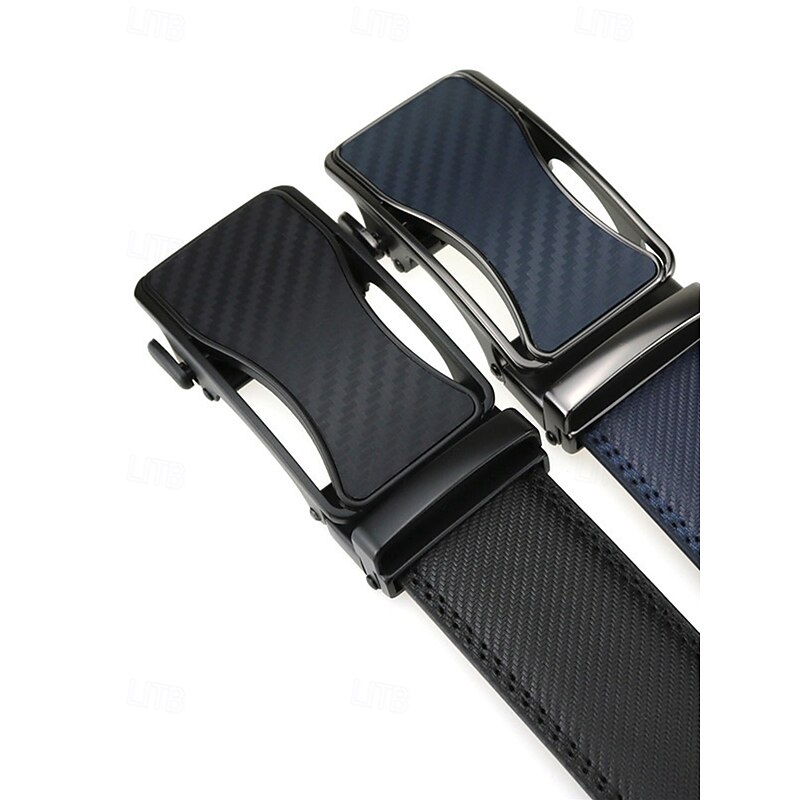 Men's carbon fiber leather belt with gold buckle - Adjustable, Stylish belt suitable for casual and formal occasions4