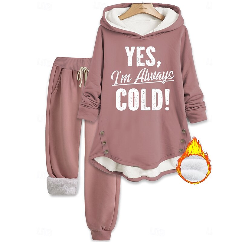 Women's Daily Hoodie Long Sleeve Hooded Graphic Letter Drawstring Print Casual Daily Black Pink Blue Fall Loose Fit - Main Image