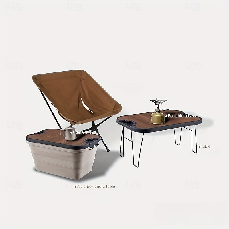 1pc Outdoor camping picnic basket, folding table, folding basket, spring outing storage basket, camping hand-held basket, Box, Cabinet, Rack for Outdoor Storage2