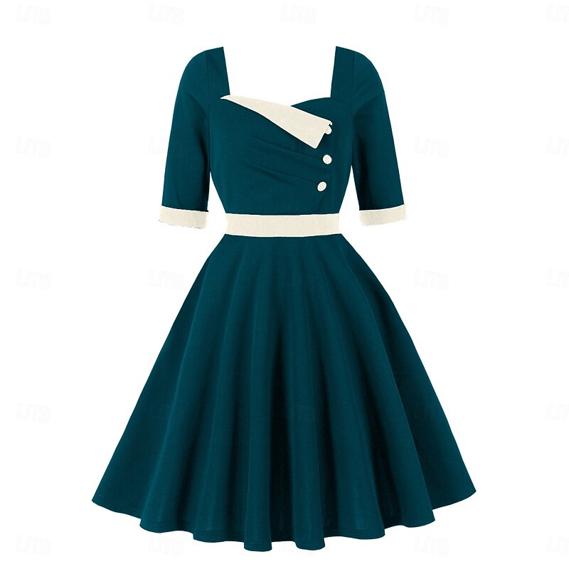 Elegant Vintage 1950s Dress Fit and Flare Fancy Dress Women's Christmas Carnival Valentine's Day Party Casual Adults Spring & Summer3