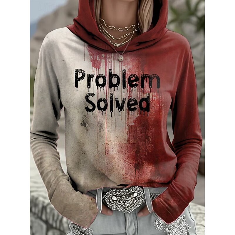 Halloween Women's Pullover Hoodie Sweatshirt Monster Graphic Skull Vintage Fashion Western Long Sleeve Hooded Street Dailywear Casual Print Front Pocket Maroon Black Red Orange Brown Fall Winter4