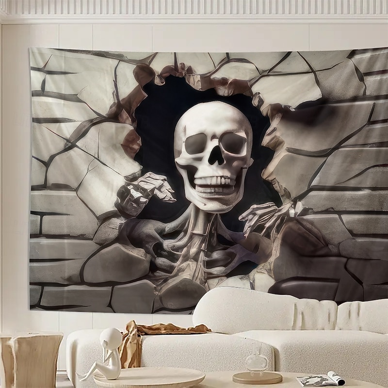 Halloween Tapestry Banners Wall Hangings Skeleton Mystic Party Living Room Shooting Backgrounds Home Decor4