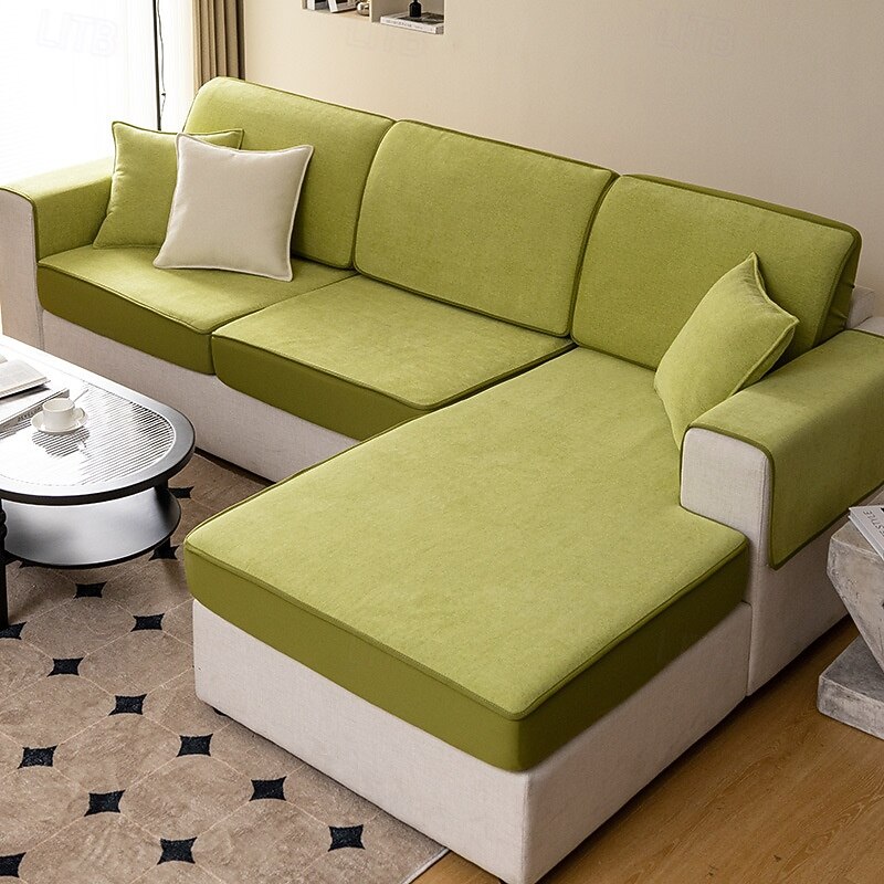 Chenille Sofa Cover Full Coverage - Universal Stretch Slipcover Modern Nordic Style All-Season Furniture Protector