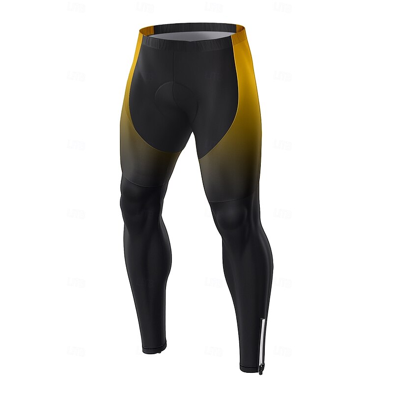 Men's Graphic Gradient Bike Pants Bike Bottoms Slim Fit Sports UV Resistant 3D Pad Quick Dry Reflective Strips Yellow Blue Clothing Apparel Bike Wear