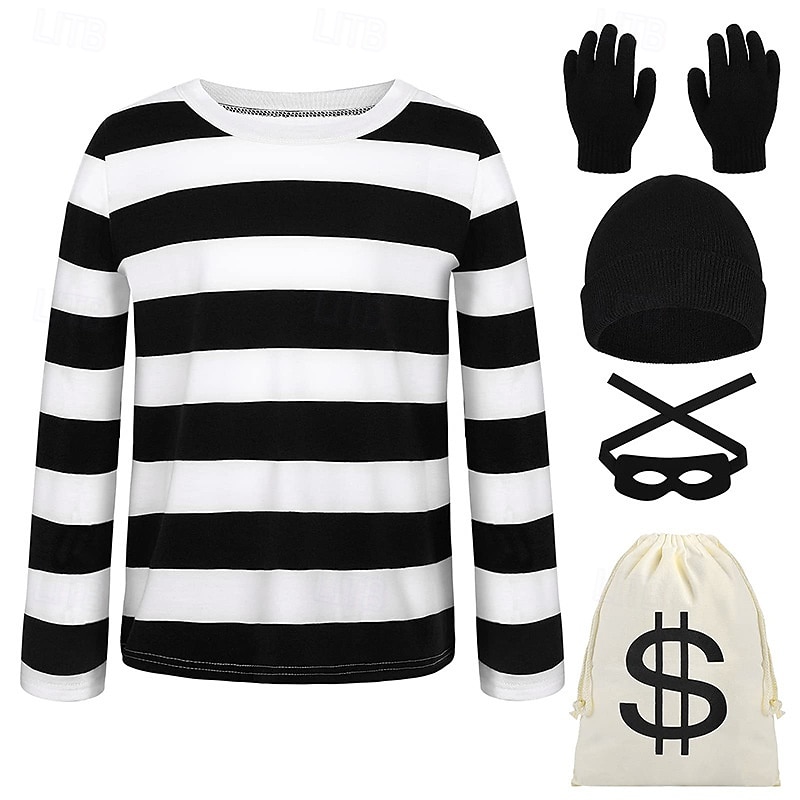 Thief Halloween Costume Funny Costume Adults' Men's Women's Unisex Halloween Carnival Performance Party Easy Halloween Costumes Dress Up