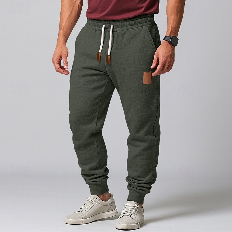 Men's Sweatpants Joggers Fleece Pants Trousers Drawstring Pocket Plain Comfort Breathable Full Length Outdoor Home Daily Fashion Classic Style Black Navy Blue2