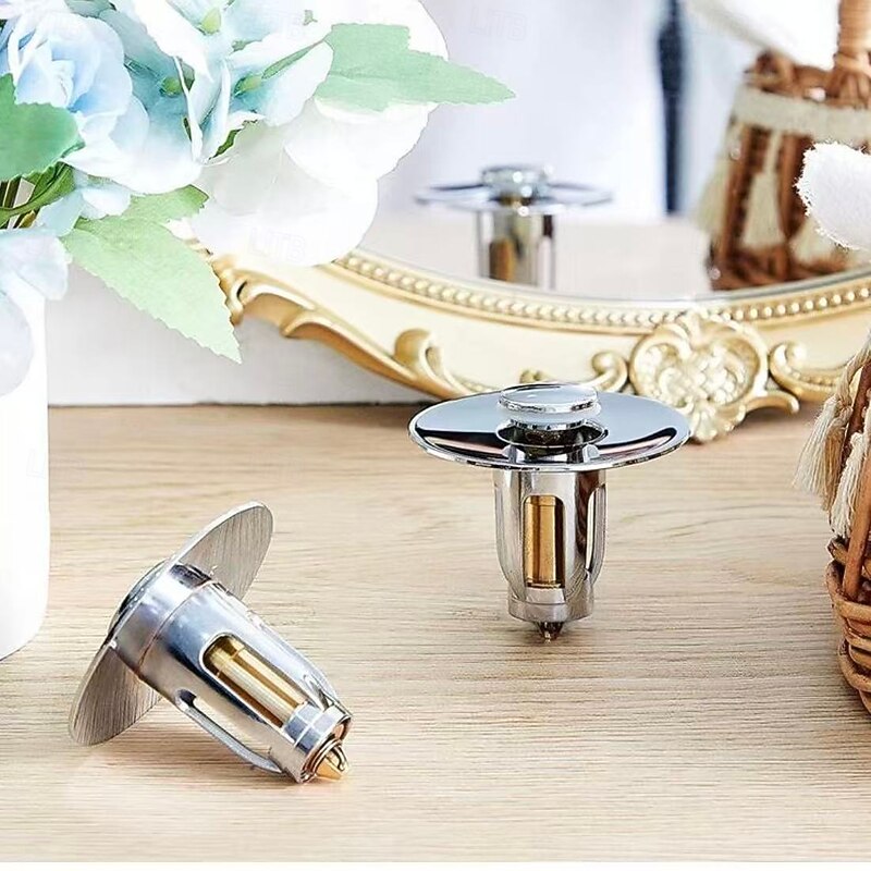 2pcs Pop-Up Drain Filter for Kitchen & Bathroom Sink – Press Down Strainer Plug, Anti-Odor, Universal Waste Sink Stopper4