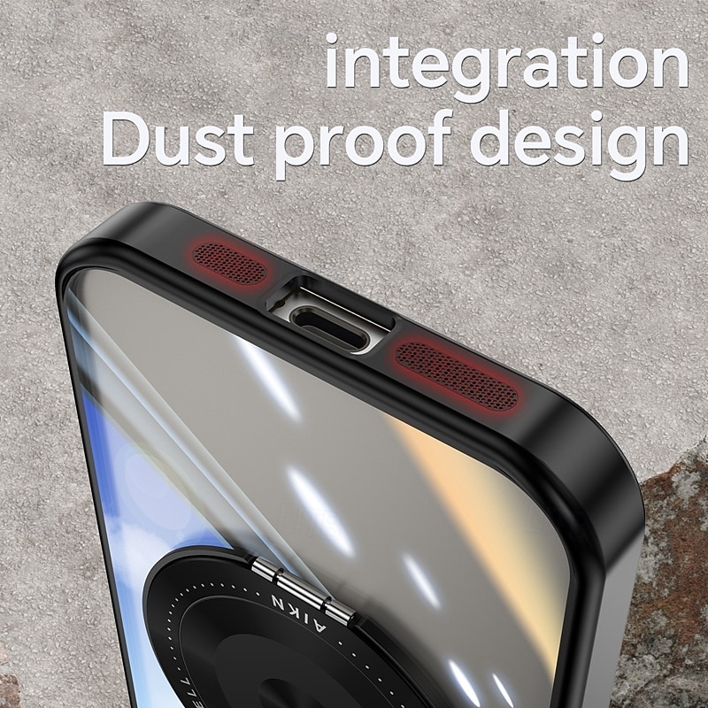 Phone Case For 16 15 14 Pro Max 13 Pro Max Back Cover Magnetic Kickstand Shockproof Retro TPU3