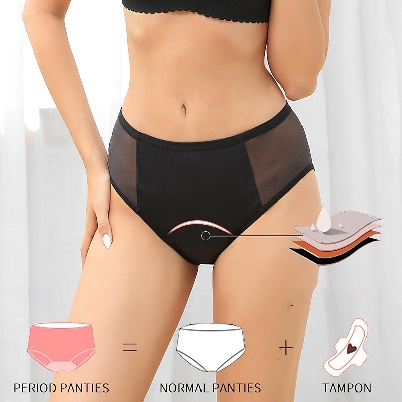 Women's Panties Basic Panties Elastic WaistNightwearNylon Daily Wear Weekend Solid Colored Casual Black Summer - Main Image