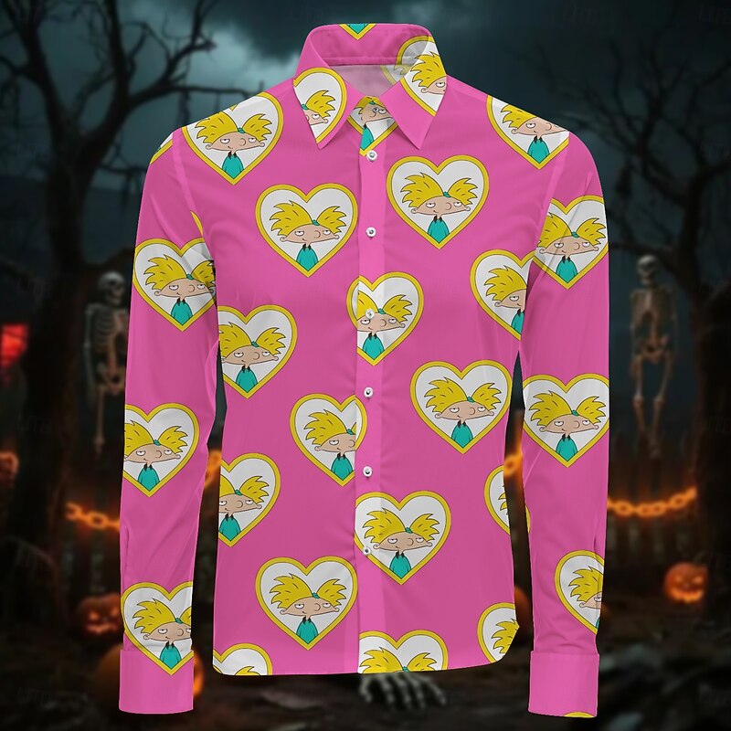 Hey Arnold! Arnold Blouse / Shirt Character Graphic For Men's Adults' Halloween Carnival 3D Print Party Casual Daily