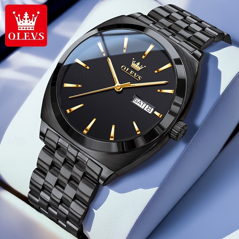 OLEVS 6730 Men's Mechanical Watch Original New Simple Luxury Dual Calendar Waterproof Luminous Business Automatic Watch