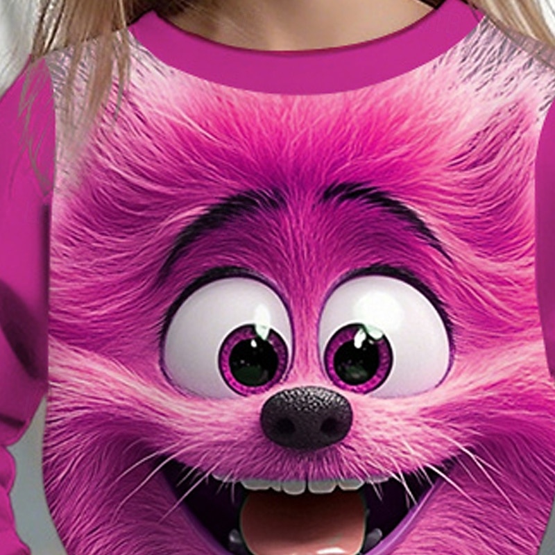 Girls' 3D Animal Sweatshirt Long Sleeve Spring Fall Fashion Basic Kids 4-12 Years Crew Neck Outdoor Casual Daily Regular Fit4