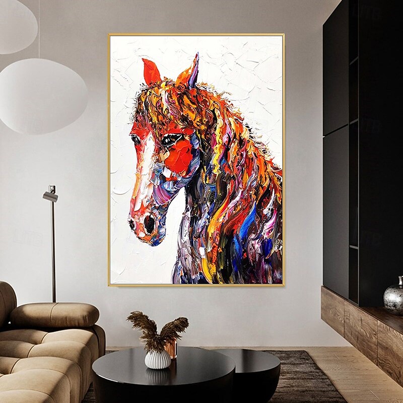 Oil Painting Hand Painted Vertical Animals Cartoon Modern Rolled Canvas (No Frame)4