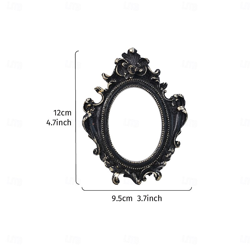 Halloween Photo Frame, Resin Oval 3D Pattern Prop Frame for Photography, Miniature House & Haunted Halloween Party Decorations3