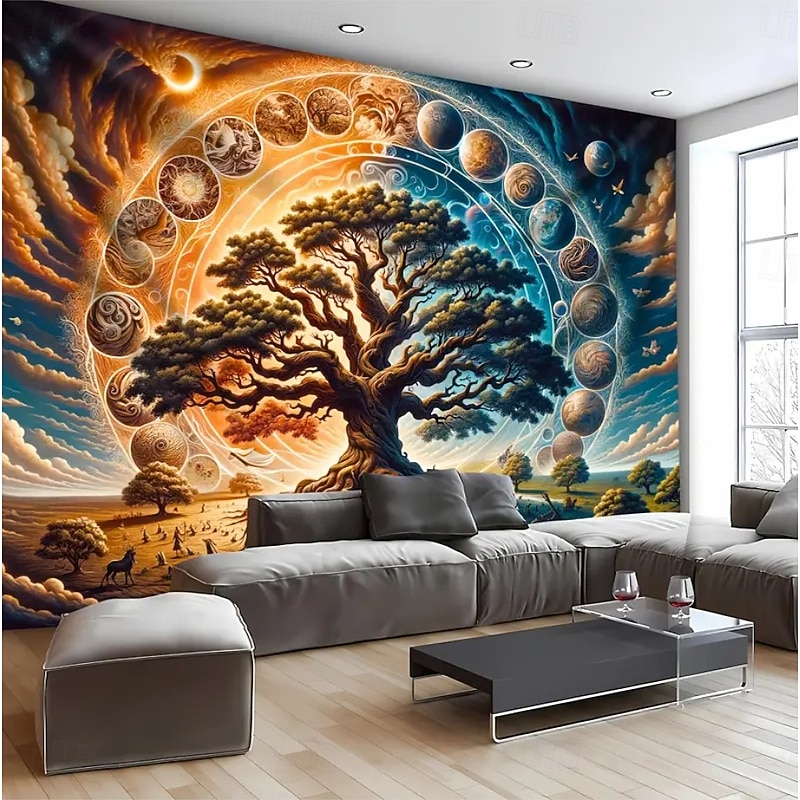 Tapestry Wall Hangings Seven Chakra Yoga Meditation Planet Tree of Life Mystic Bedroom Living Room Dorm Home Decor2