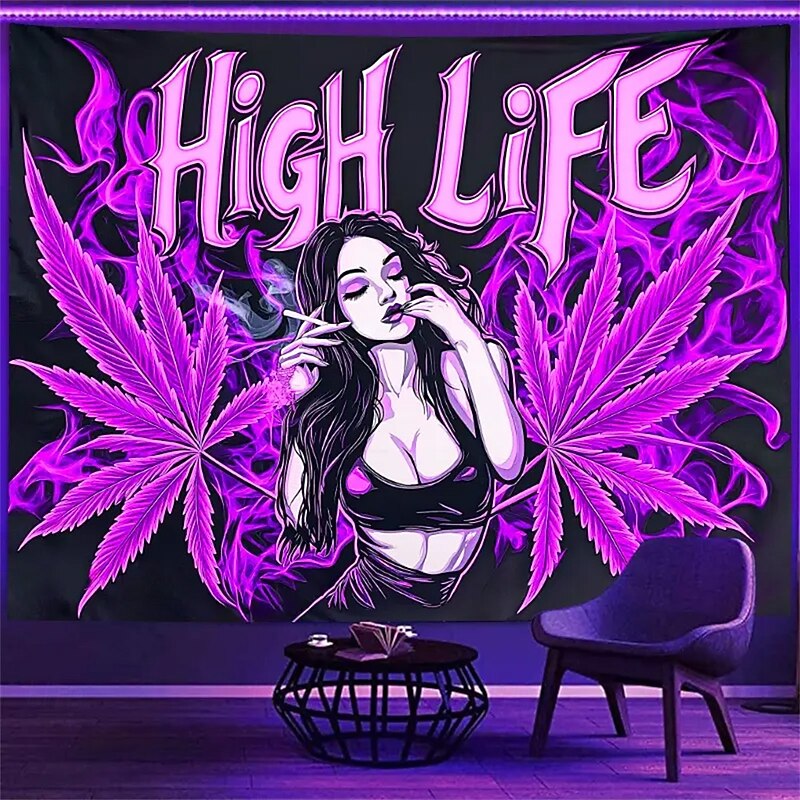 Tapestry Blanket Wall Hangings Weed Leaf Beauty Modern Hippie Mystic Bedroom Living Room Dorm Home Decor