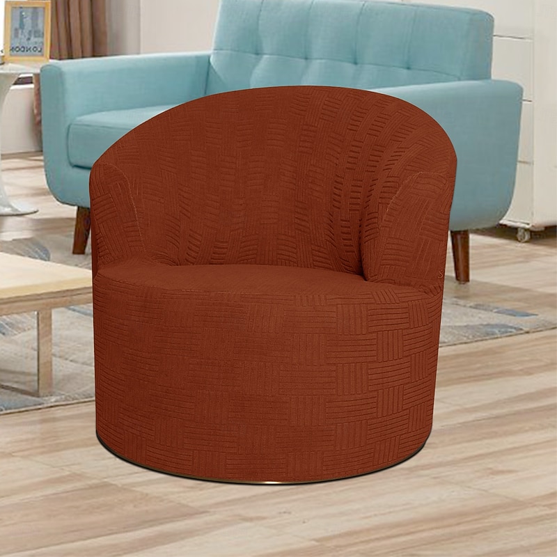 5x5 Grid Round Chair - Woven Circular Lounge Chair with Modern Minimalist Design for Patio, Living Room, or Balcony2