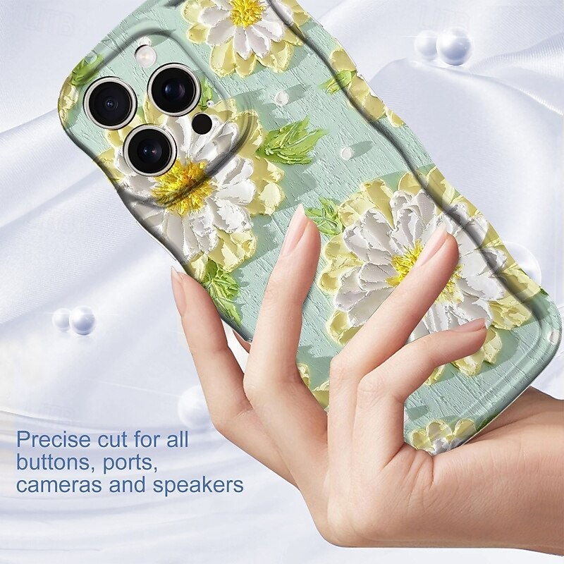 Phone Case For iPhone 16 Pro Max Plus 16 15 Pro Max Plus Back Cover Shockproof Flower Floral TPU4